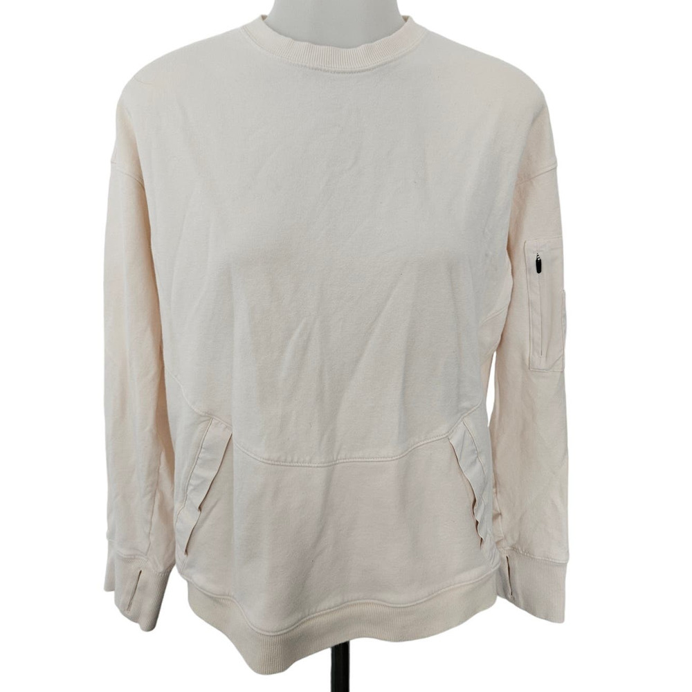 All In Motion | Target Cream Crew Neck Long Sleeve Sweatshirt Medium Athletic